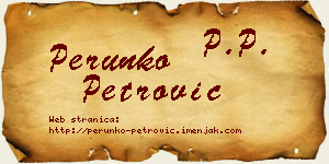 Perunko Petrović vizit kartica